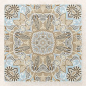 Mandala Tile Pattern Glasuntersetzer (Vorderseite)