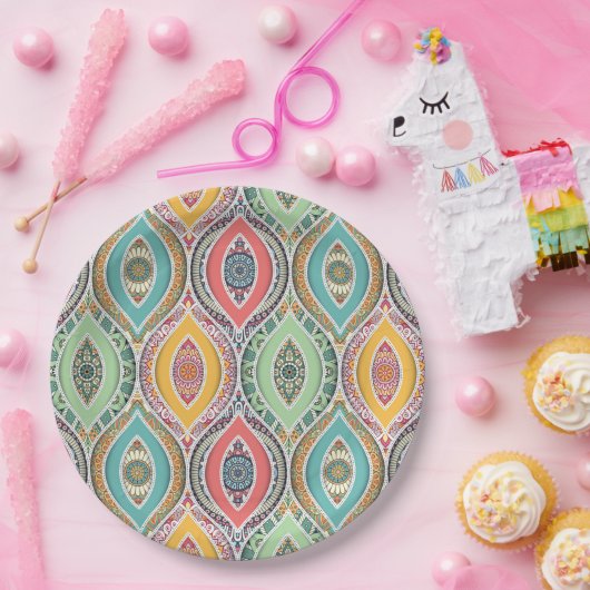 Mandala Tile Pattern Pappteller (Party)
