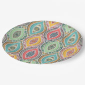 Mandala Tile Pattern Pappteller (Schrägansicht)