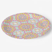 Mandala Tile Pattern Pappteller (Schrägansicht)