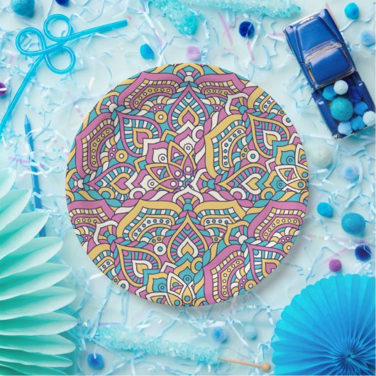 Mandala Tile Pattern Pappteller (Party)