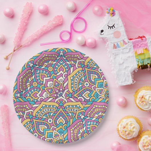 Mandala Tile Pattern Pappteller (Party)