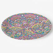 Mandala Tile Pattern Pappteller (Schrägansicht)