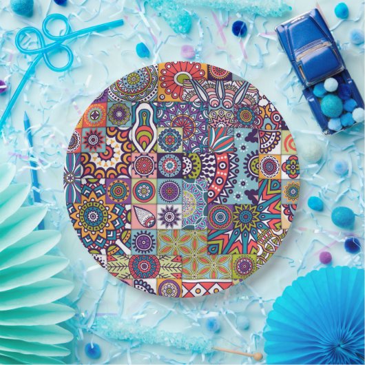 Mandala Tile Pattern Pappteller (Party)