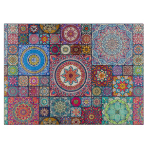 Mandala Tile Pattern Schneidebrett