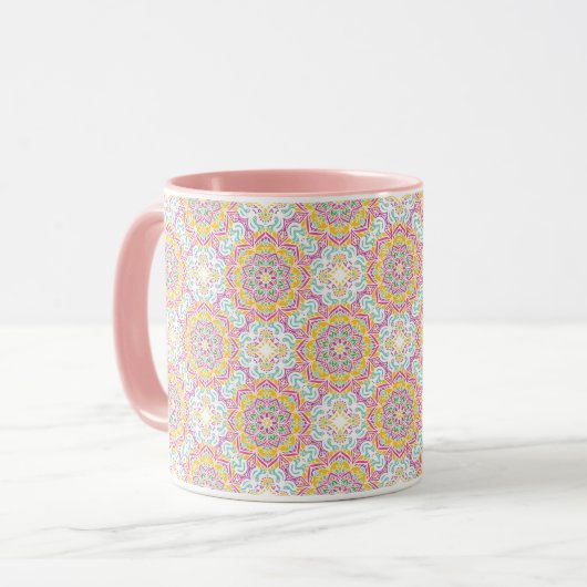 Mandala Tile Pattern Tasse (Vorderseite Links)
