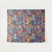 Mandala Tile Pattern Wandteppich (Vorderseite (Horizontal))