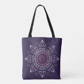 Mandala Tote Bag - Lila geometrische Wiederverwend Tasche (Rückseite)