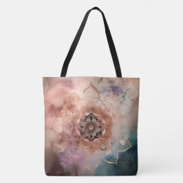 Mandala Tote Tasche auf Nebeluntergrund