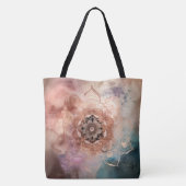 Mandala Tote Tasche auf Nebeluntergrund (Rückseite)