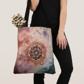 Mandala Tote Tasche auf Nebeluntergrund (Von Nahem)