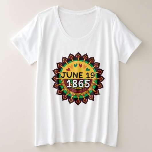 Mandala-Traditionelles afrikanisches Muster im Jun Große Größe T-Shirt (Design vorne)