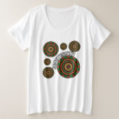 Mandala-Traditionelles afrikanisches Muster im Jun Große Größe T-Shirt (Design vorne)