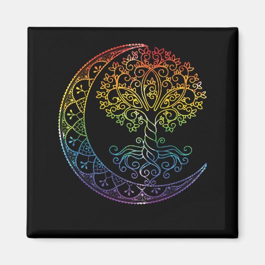 Mandala Tree of Life Tattoo Style Magnet (Vorne)