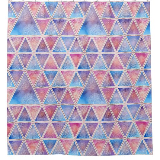 Mandala Triangle Pattern Duschvorhang (Vorderseite)