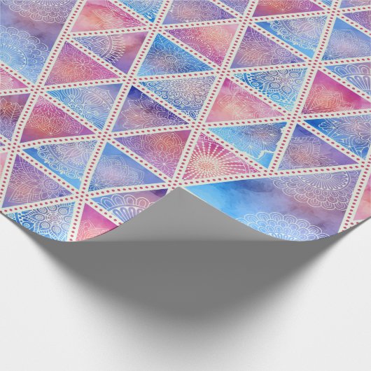 Mandala Triangle Pattern Geschenkpapier (Ecke)