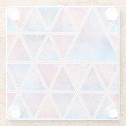 Mandala Triangle Pattern Glasuntersetzer (Rückseite)