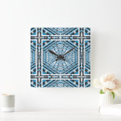 Mandala Tribal Nouveau Wall Clock Quadratische Wanduhr (Zuhause)