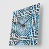 Mandala Tribal Nouveau Wall Clock Quadratische Wanduhr (Winkel)