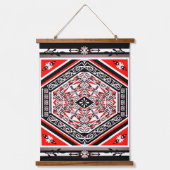 Mandala Tribal Nouveau Wandteppich Mit Holzrahmen (Vorderseite)