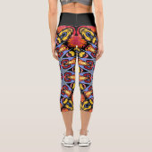 Mandala Trippy Retro Hippie Boho Chic Bohemisch Capri Leggings (Rückseite)