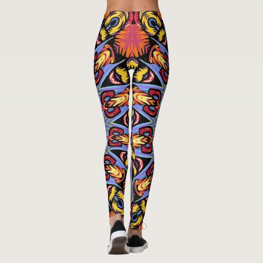 Mandala Trippy Retro Hippie Boho Chic Bohemisch Leggings (Rückseite)