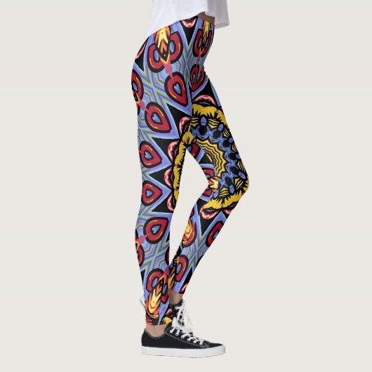 Mandala Trippy Retro Hippie Boho Chic Bohemisch Leggings (Rechts)