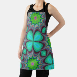 Mandala Trippy Retro Hippie Psychedelic Clover Schürze