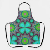 Mandala Trippy Retro Hippie Psychedelic Clover Schürze (Vorderseite)