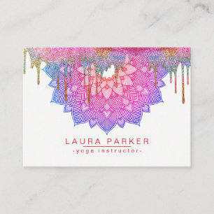 Mandala Tropfens Lotus Blume Yoga Pink Holistic Visitenkarte