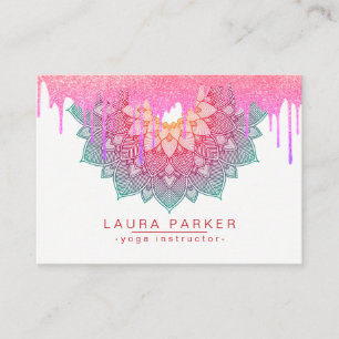 Mandala Tropfens Lotus Blume Yoga Pink Holistic Visitenkarte
