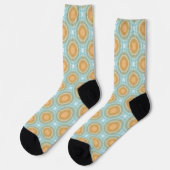 Mandala Türkis Orange Muster Socken (Linkes Detail)