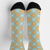 Mandala Türkis Orange Muster Socken (Oben)