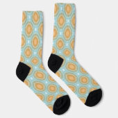 Mandala Türkis Orange Muster Socken (Rechts)
