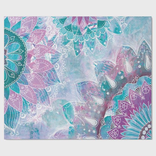 Mandala türkis pink geschenkpapier (Flach)
