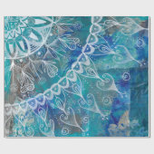 Mandala türkis und blau geschenkpapier (Flach)