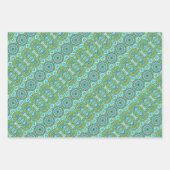 Mandala (Türkis und Kalkgrüner Kreis) Geschenkpapier Set (Vorderseite 3)