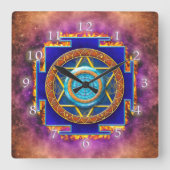 MANDALA TWELVE RELIGIONEN QUADRATISCHE WANDUHR (Vorderseite)