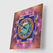 MANDALA TWELVE RELIGIONEN QUADRATISCHE WANDUHR (Winkel)