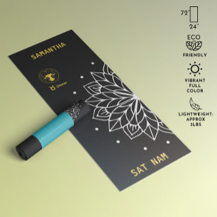 Mandala Typografie Einfache (Schwarz und Weiß) Tau Yogamatte