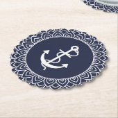 Mandala und Anker des weißen Kreises Untersetzer (angewinkelt)