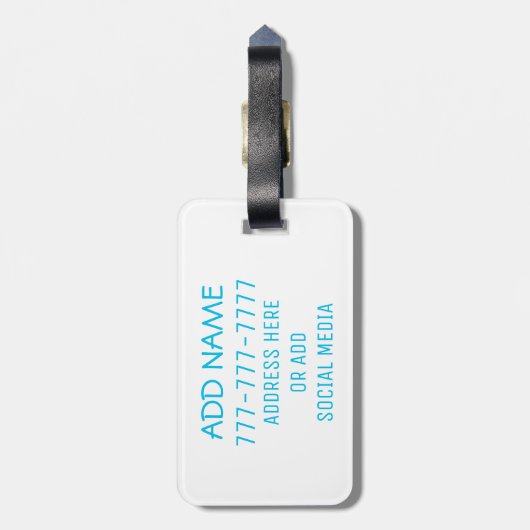 Mandala und Aqua Frame Boho Name Gepäckanhänger (Rückseite vertikal)