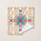 Mandala und Beige Muster Badhandtuch Set (Waschlappen)