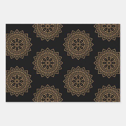 Mandala und Blume Geschenkpapier Set (Vorderseite)