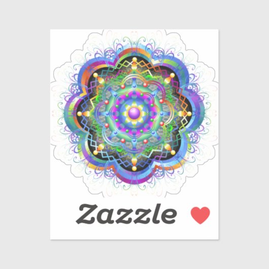 Mandala Universe Psychedelic Colors Aufkleber (Blatt)