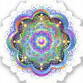 Mandala Universe Psychedelic Colors Aufkleber (Vorderseite)
