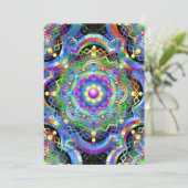 Mandala Universe Psychedelic Colors Einladung (Stehend Vorderseite)