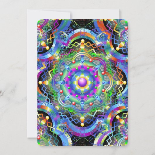 Mandala Universe Psychedelic Colors Einladung (Vorderseite)