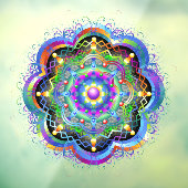 Mandala Universe Psychedelic Colors Fensteraufkleber (Blatt 3)