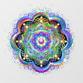 Mandala Universe Psychedelic Colors Fensteraufkleber (Blatt)